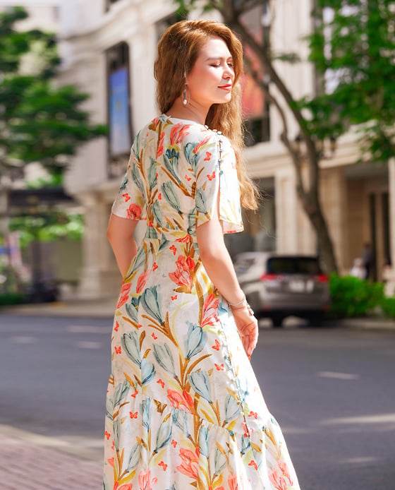 Đầm Midi Lụa Tulips DRE139 - Hity