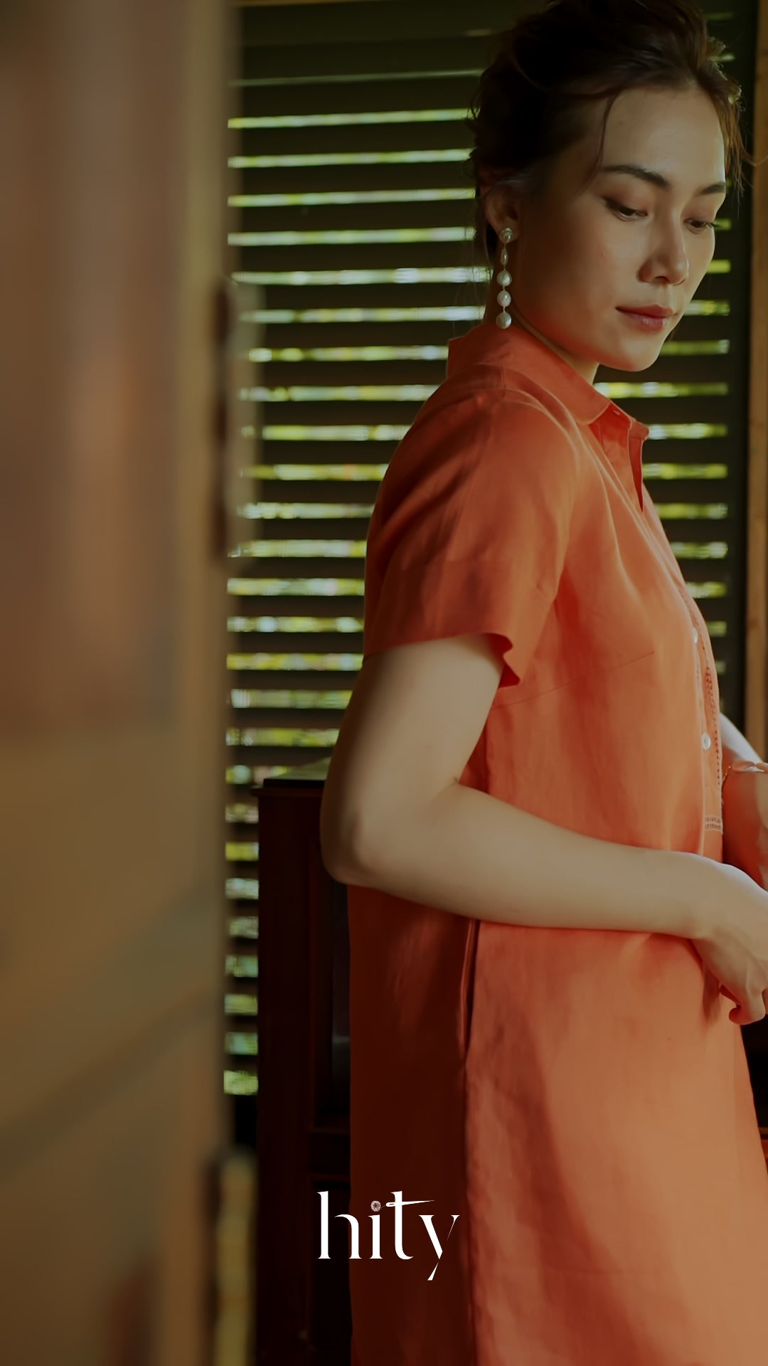 Đầm Sơ Mi Linen Kéo Sợi Mơ Nghiền