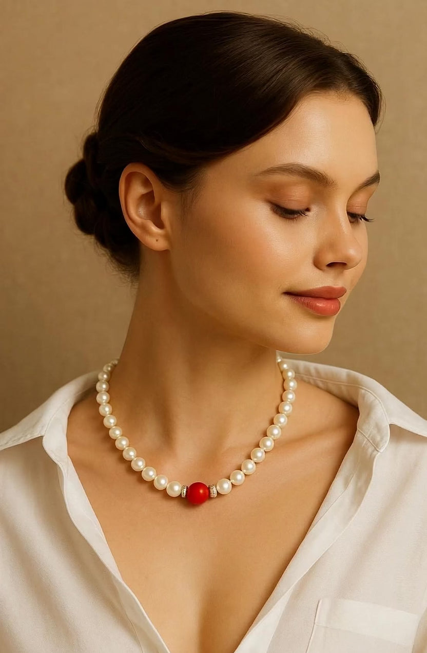 Vòng cổ ngọc trai từ tính nam châm thời trang Hity