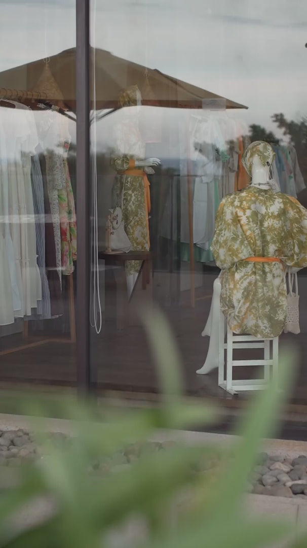 Đầm kaftan lụa tơ tằm nhuộm loang tie-dye thời trang Hity