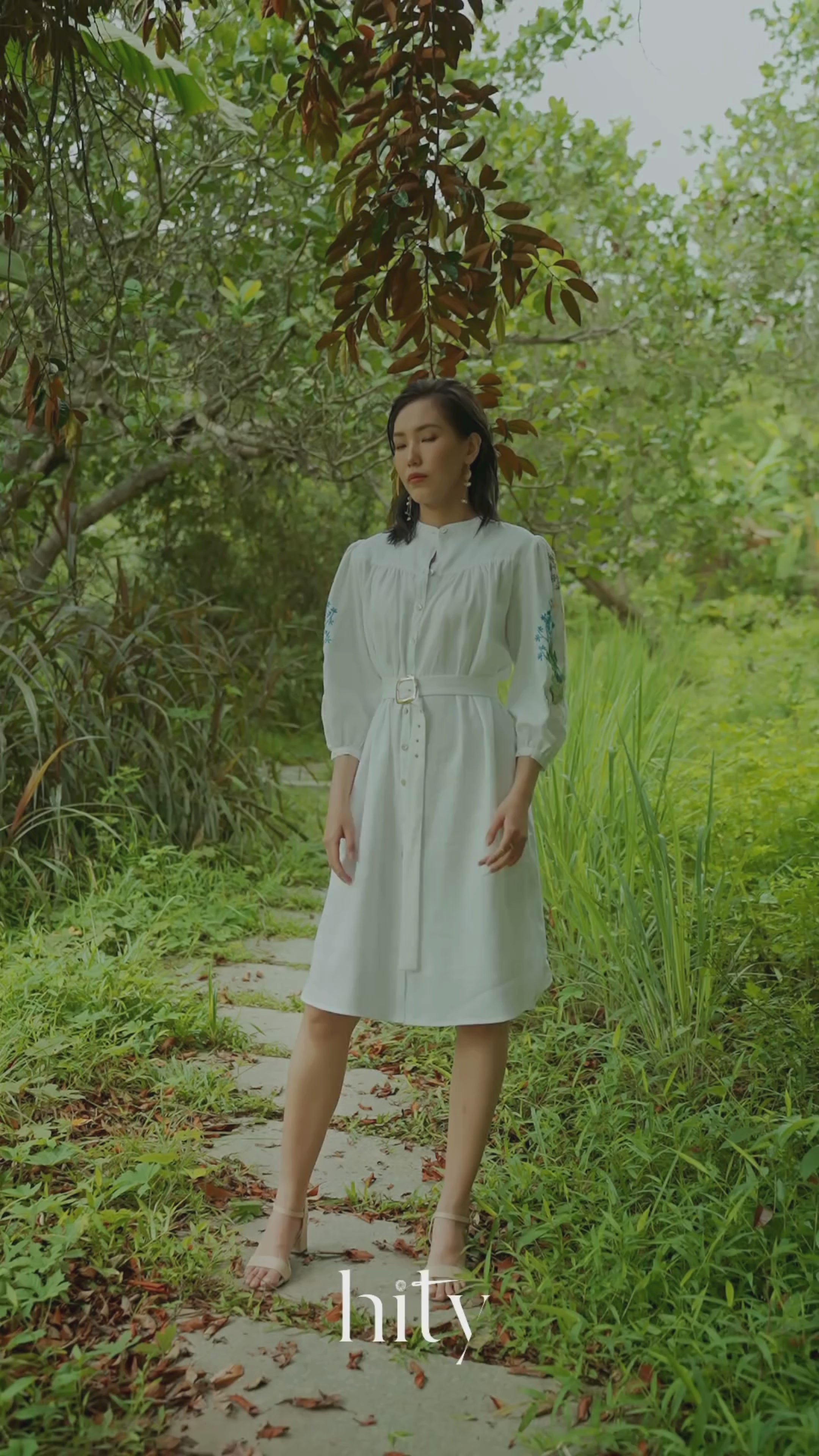 Đầm suông linen thêu tay Mơ thời trang Hity