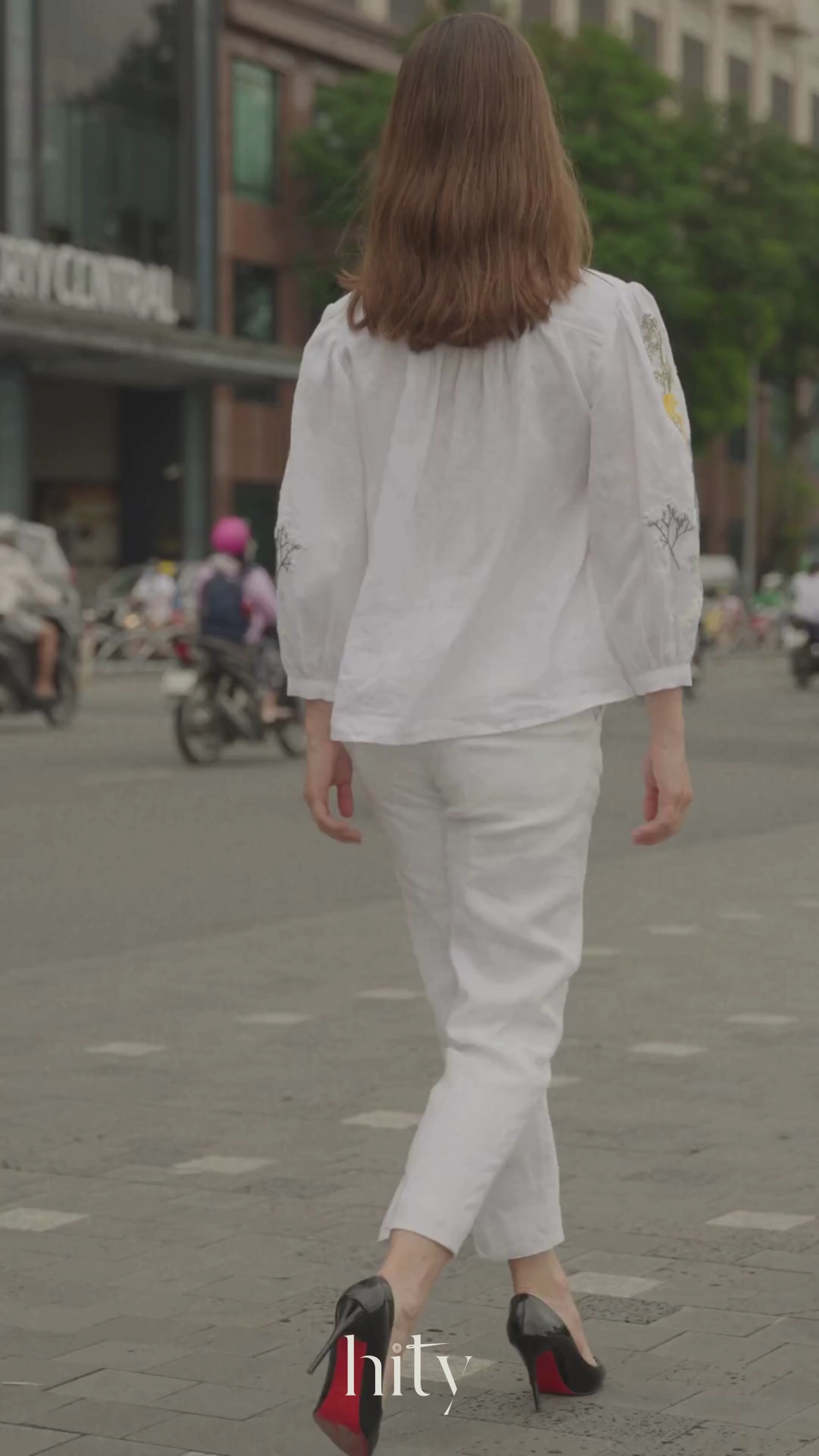 Áo linen trắng thêu tay Mơ thời trang Hity