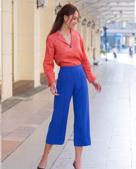 Quần Lửng Ống Rộng Culottes Vân PAN039 - Hity