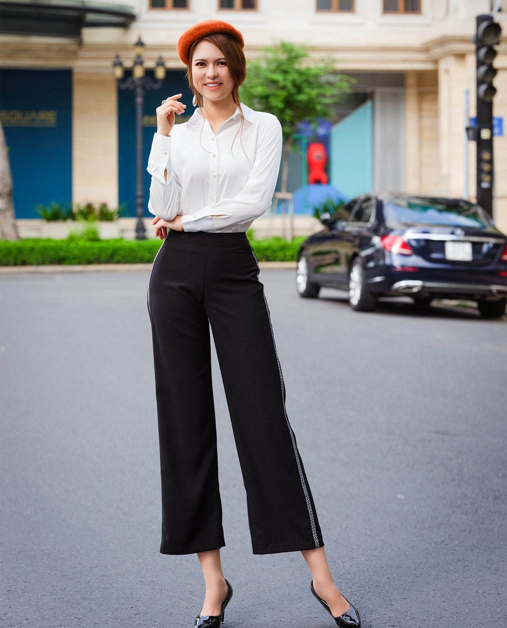 Quần Lửng Ống Rộng Culottes Ô PAN048 - Hity
