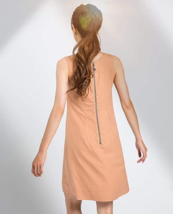 Đầm Suông Phối Ren Latte DRE081 - Hity