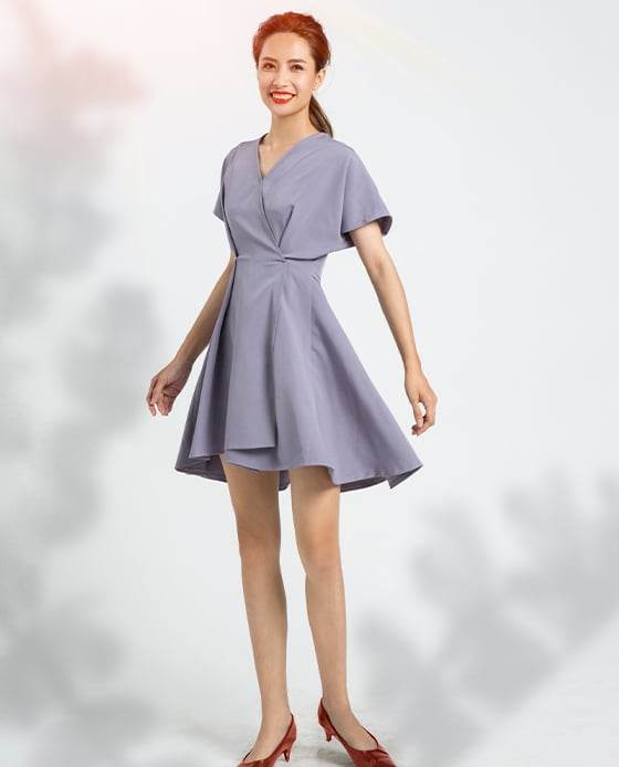 Đầm Không Tuổi Lavender DRE076 - Hity