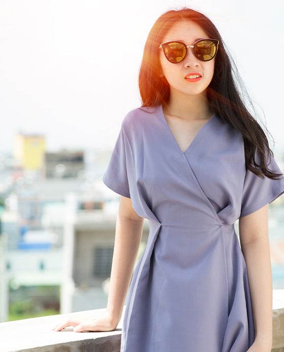 Đầm Không Tuổi Lavender DRE076 - Hity