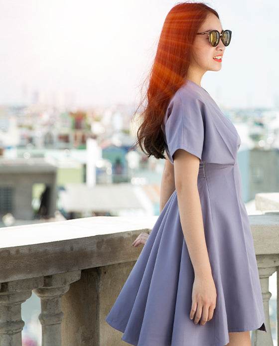 Đầm Không Tuổi Lavender DRE076 - Hity