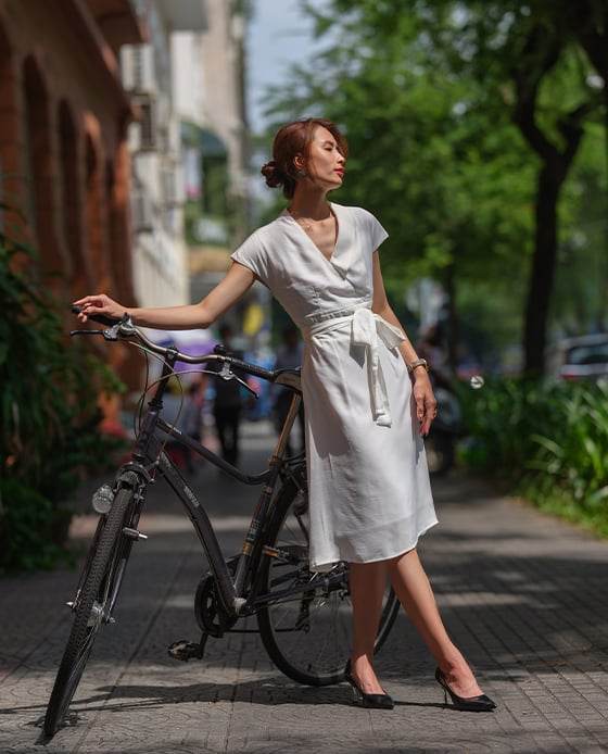 Đầm Cổ Sam DRE145 Trắng Ngọc Trai - Hity