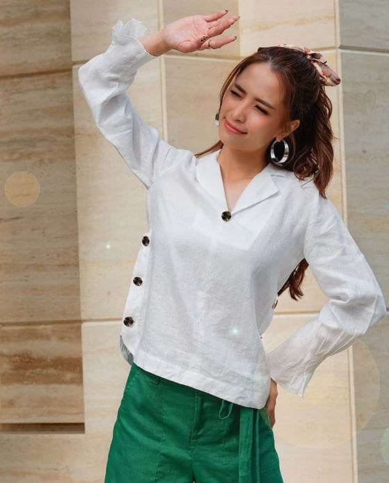 Áo Cổ Ve Linen Vinca TOP148 - Hity