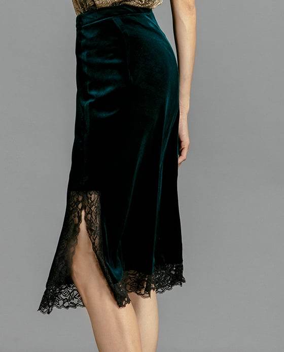 Váy Nhung Marixa SKI032 Xanh Ngọc Lục Bảo - Hity