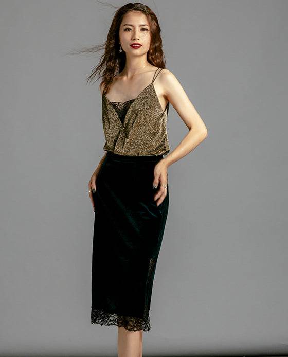 Váy Nhung Marixa SKI032 Xanh Ngọc Lục Bảo - Hity