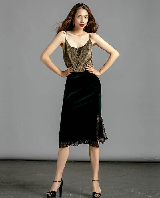 Váy Nhung Marixa SKI032 Xanh Ngọc Lục Bảo - Hity