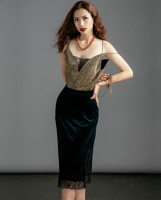 Váy Nhung Marixa SKI032 Xanh Ngọc Lục Bảo - Hity