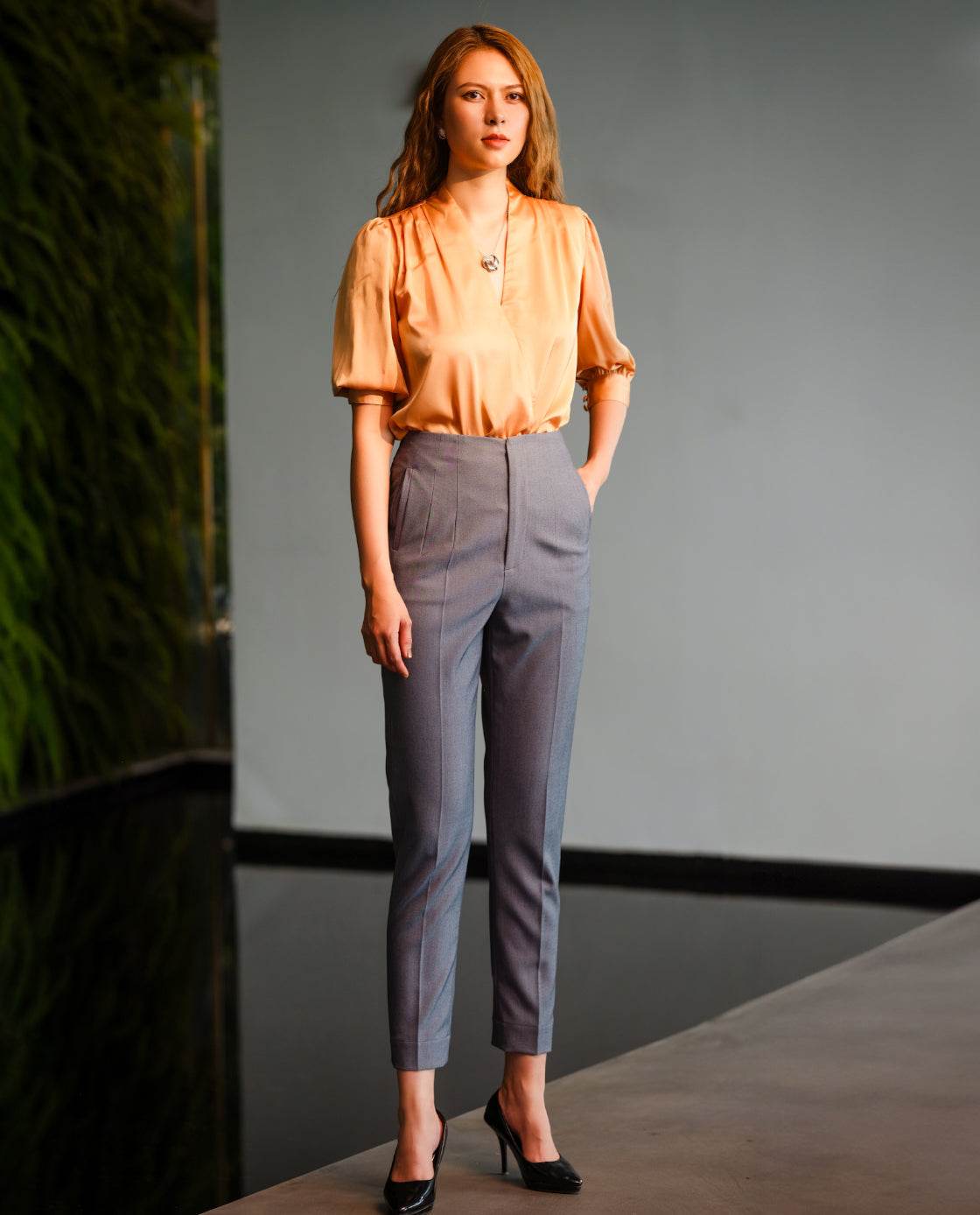 Quần Tây Ống Đứng Skinny Tro PAN059 - Hity