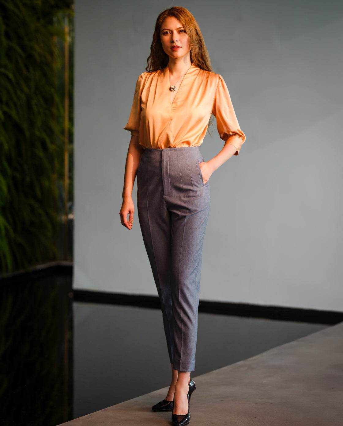 Quần Tây Ống Đứng Skinny Tro PAN059 - Hity